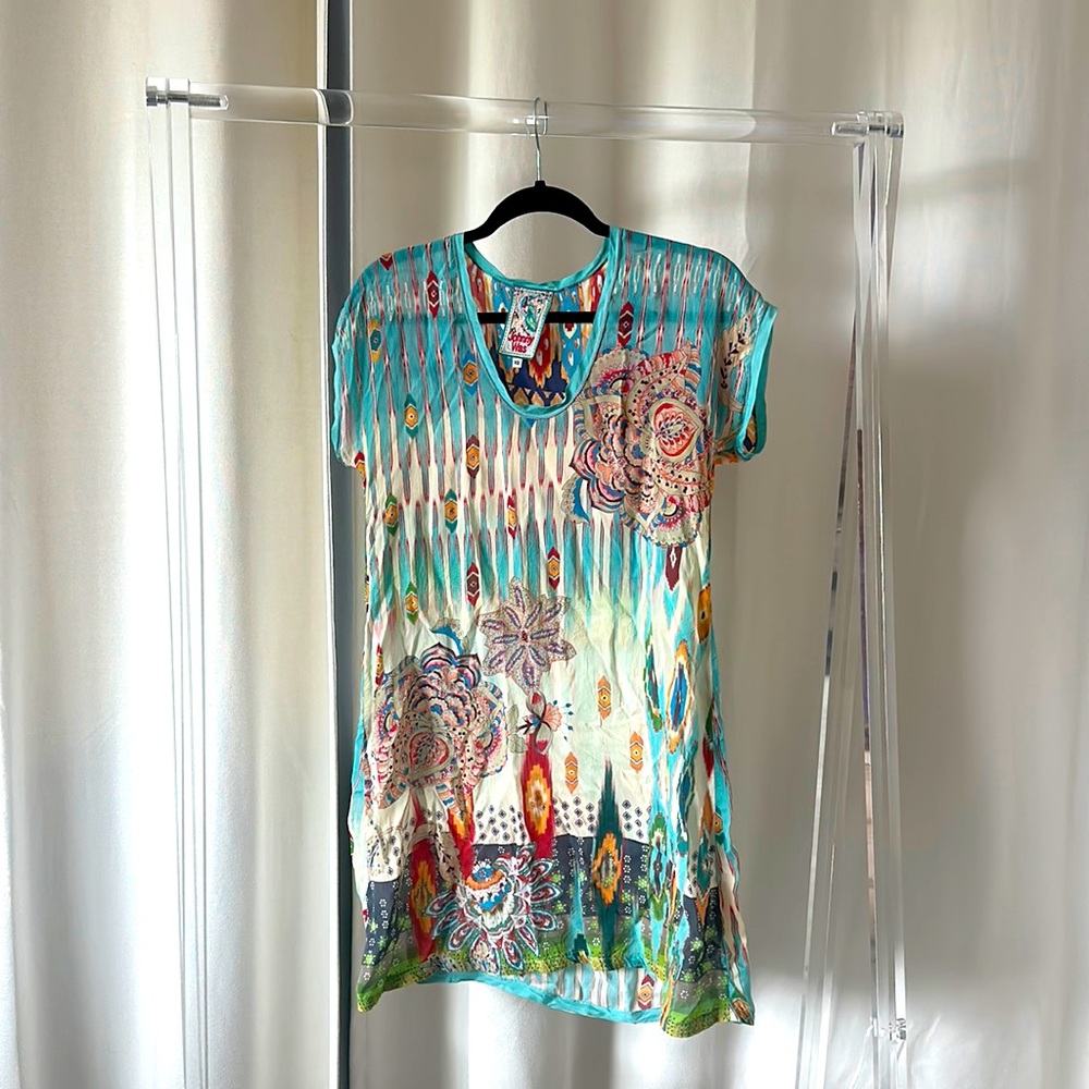 Johnny Was Silk Print Dress